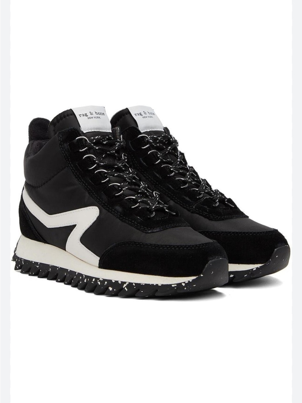 rag & bone Black and White Retro Hiker Sneakers
